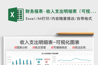2025财务报表-收入支出明细表（可视化图表）免费下载