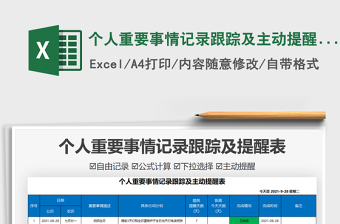2025个人重要事情记录跟踪及主动提醒表免费下载