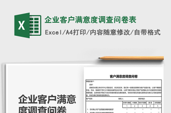 2025企业客户满意度调查问卷表免费下载