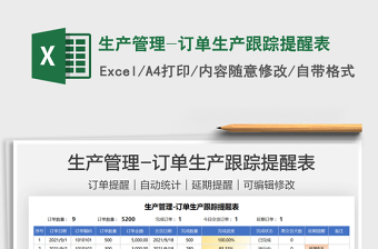 2025生产管理-订单生产跟踪提醒表免费下载