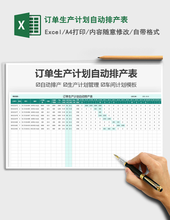 2024订单生产计划自动排产表excel表格