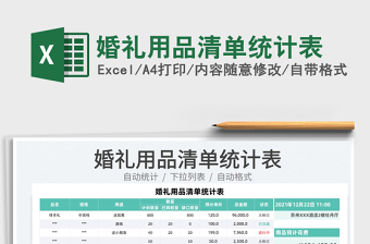 2025婚礼用品清单统计表免费下载