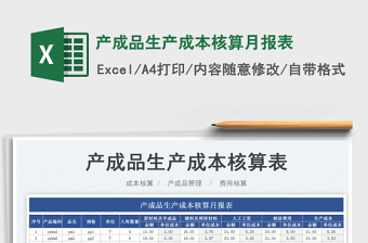 2024产成品生产成本核算月报表excel表格