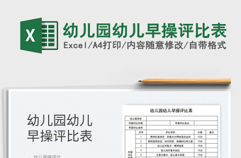 2025幼儿园幼儿早操评比表免费下载