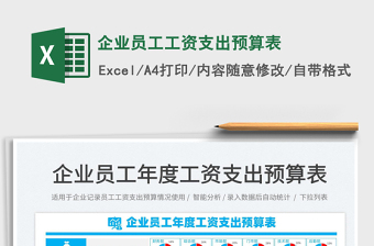 2025企业员工工资支出预算表免费下载