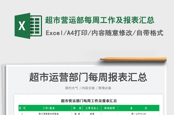 2025超市营运部每周工作及报表汇总免费下载