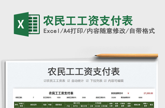 2025农民工工资支付表免费下载