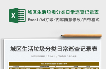 2025城区生活垃圾分类日常巡查记录表免费下载