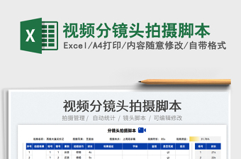 2024视频分镜头拍摄脚本excel表格