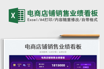 2024电商店铺销售业绩看板exce表格