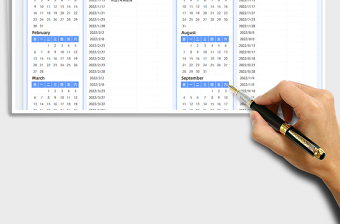 2022日历日程全年工作计划表exce表格