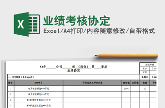 2025业绩考核协定免费下载