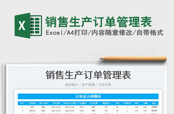 2025销售生产订单管理表免费下载