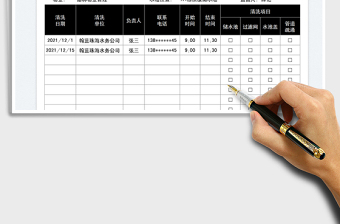 2025物业管理生活水池清洗记录表免费下载