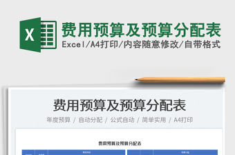 2024费用预算及预算分配表exce表格