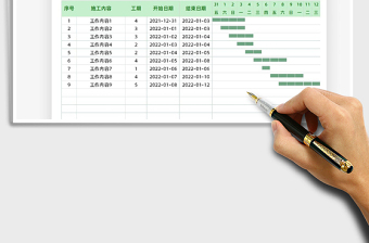 2024工程施工进度（甘特图）exce表格免费下载