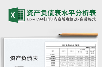 2024资产负债表水平分析表exce表格