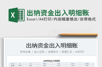 2025出纳资金出入明细账免费下载