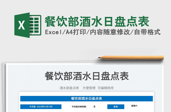 2025餐饮部酒水日盘点表免费下载