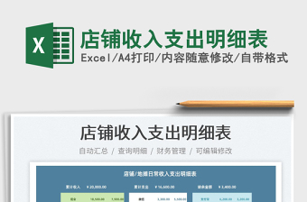2025店铺收入支出明细表免费下载