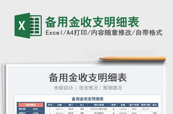 2024备用金收支明细表excel表格