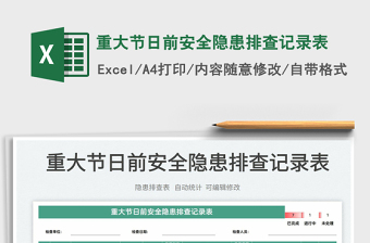 2025重大节日前安全隐患排查记录表免费下载
