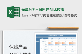 2025保单分析-保险产品比较表免费下载