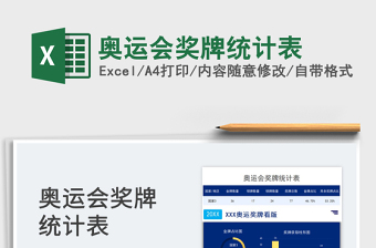 2024奥运会奖牌统计表exce表格