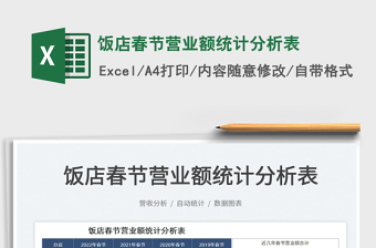 2025饭店春节营业额统计分析表免费下载