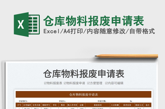 2025仓库物料报废申请表免费下载