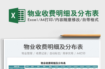 2025物业收费明细及分布表免费下载