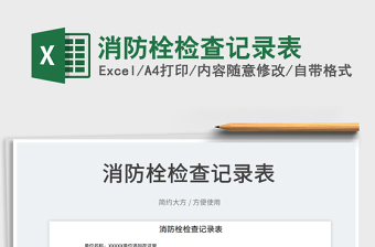 2024消防栓检查记录表excel表格