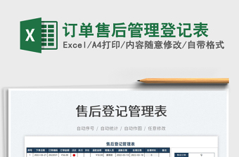 2025订单售后管理登记表免费下载