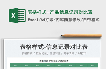 2025表格样式-产品信息记录对比表免费下载
