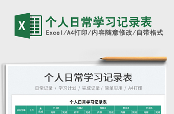 2025个人日常学习记录表免费下载