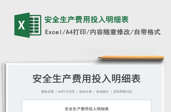 2025安全生产费用投入明细表免费下载