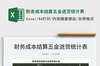 2025财务成本结算五金进货统计表免费下载