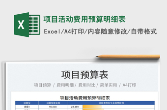 2025项目活动费用预算明细表免费下载