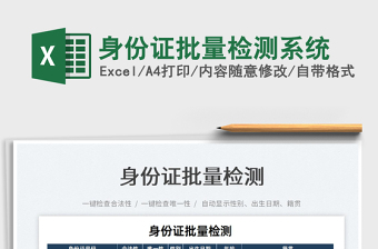 2024身份证批量检测系统exce表格