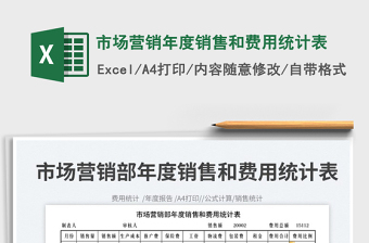 2025市场营销年度销售和费用统计表免费下载