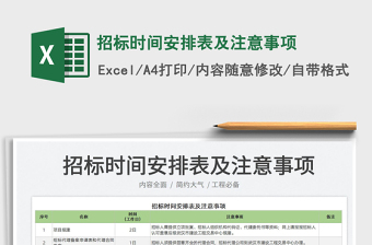 2025招标时间安排表及注意事项免费下载