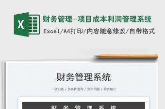 2024财务管理-项目成本利润管理系统exce表格