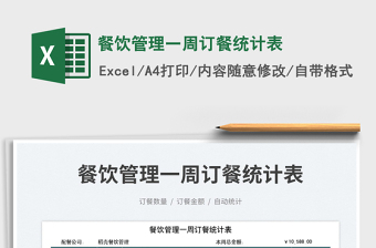 2025餐饮管理一周订餐统计表免费下载