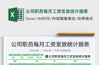 2025公司职员每月工资发放统计报表免费下载