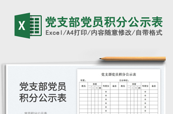 2024党支部党员积分公示表exce表格