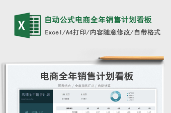 2025自动公式电商全年销售计划看板免费下载