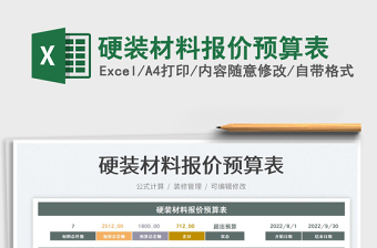 2025硬装材料报价预算表免费下载