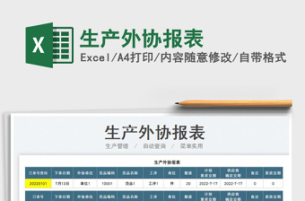 2025生产外协报表免费下载