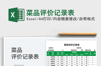 2025菜品评价记录表免费下载