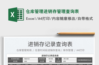 2025仓库管理进销存管理查询表免费下载